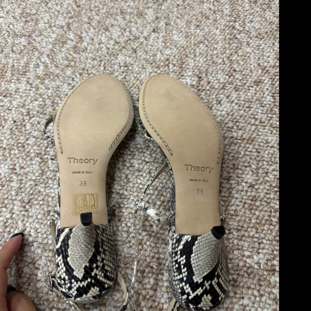Theory Strappy Sandal in Python Print Leather Kit… - image 4